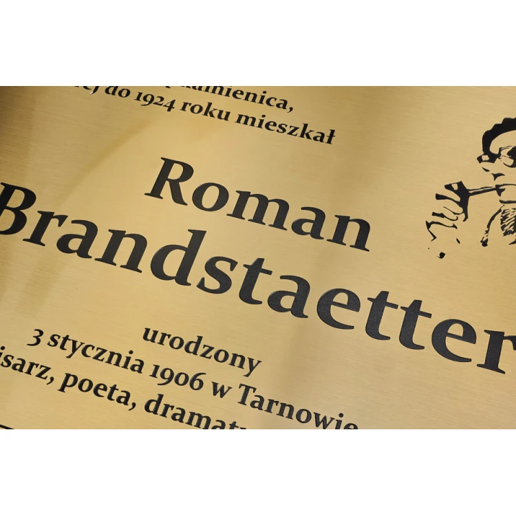 Engraved Brass Plaque - Brushed Brass - CNC Engraving - Size 400x283mm - TAB172