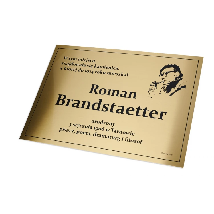 Engraved Brass Plaque - Brushed Brass - CNC Engraving - Size 400x283mm - TAB172