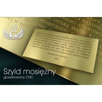 Commemorative Plaque - Brushed and Lacquered Brass - Size 400x200mm