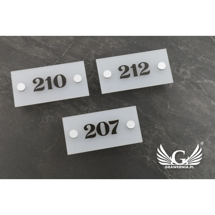 Frosted Door Sign - Room Numbering - Size 100x50mm - SPD020