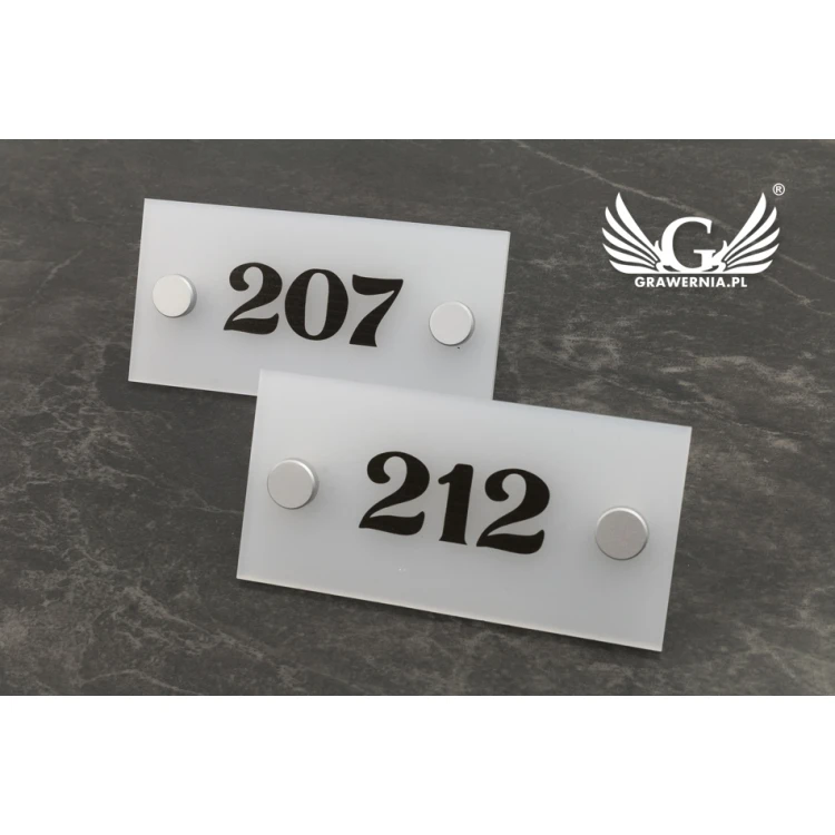 Frosted Door Sign - Room Numbering - Size 100x50mm - SPD020