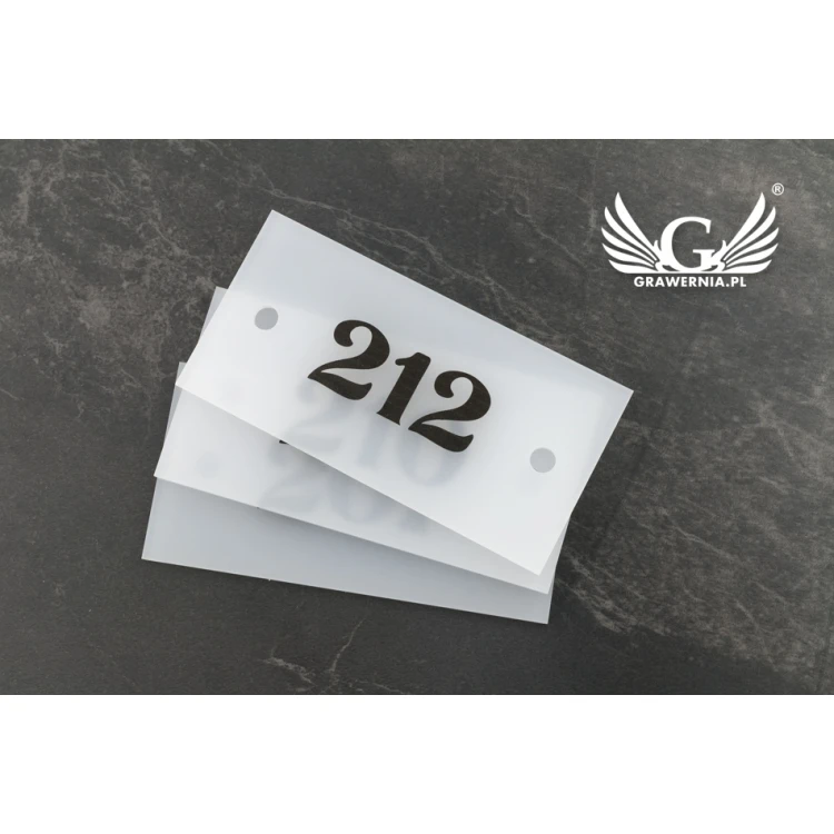 Frosted Door Sign - Room Numbering - Size 100x50mm - SPD020