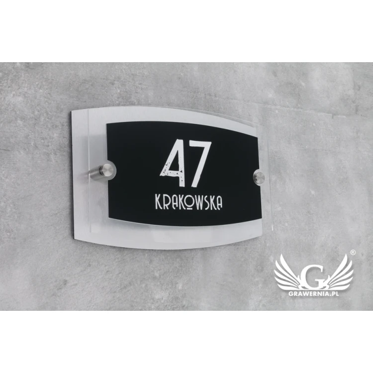 Door sign with apartment number - size 210x140mm - SPD015