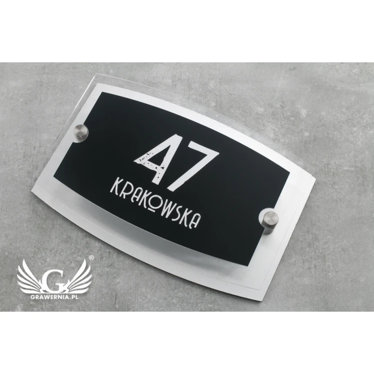 Door sign with apartment number - size 210x140mm - SPD015