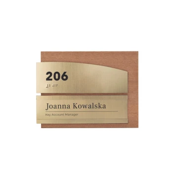 Door-side veneer sign with interchangeable plate and Braille alphabet - size 218x164mm - SPD039