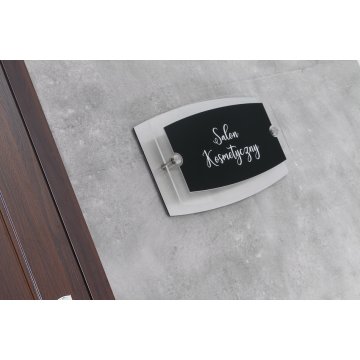 Door sign with company name - size 210x140mm - SPD014