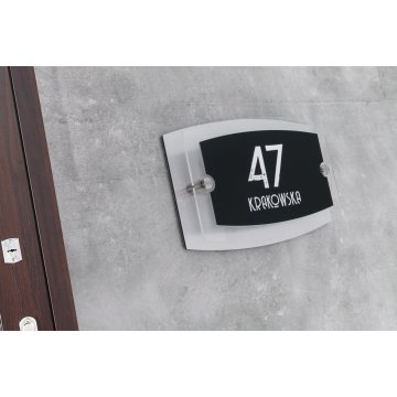 Door sign with apartment number - size 210x140mm - SPD015