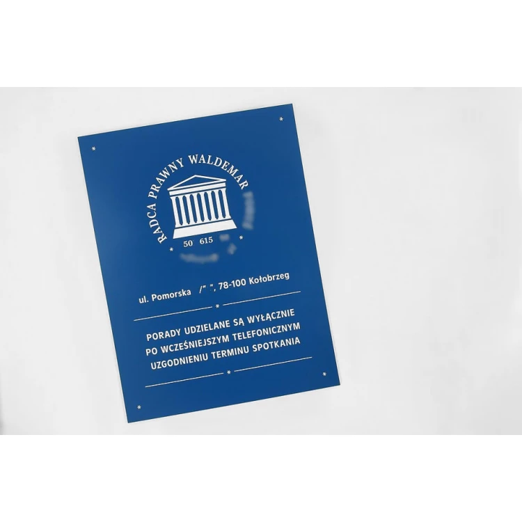 Legal Counsel Sign - Blue Laminate - SZ085 - Size 600x450mm