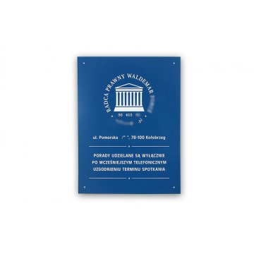 Legal Counsel Sign - Blue Laminate - SZ085 - Size 600x450mm