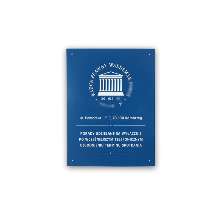 Legal Counsel Sign - Blue Laminate - SZ085 - Size 600x450mm