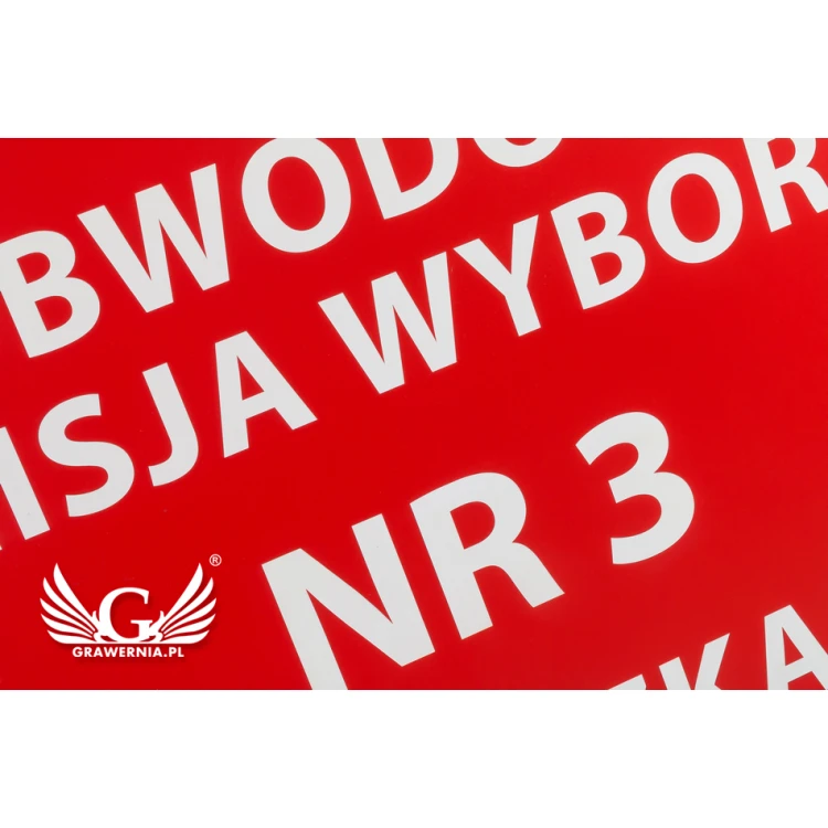 Engraved Sign 3mm thick - dimensions 1100x600mm - SZ114