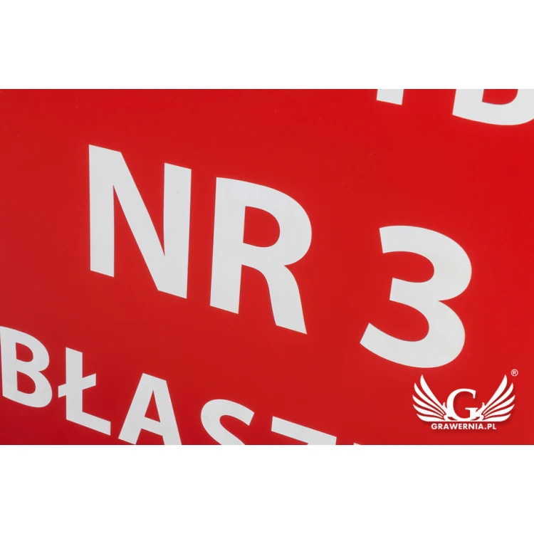 Engraved Sign 3mm thick - dimensions 1100x600mm - SZ114
