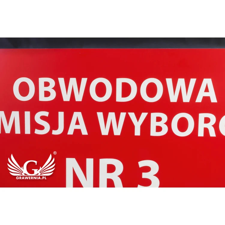 Engraved Sign 3mm thick - dimensions 1100x600mm - SZ114