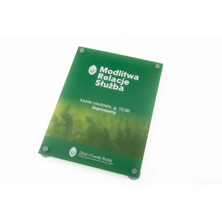 Plexiglass Matte Shield 3mm thick for window mounting with suction cups - UV print - frost white semi-transparent plexi - dimensions 400x300mm - UV print - SZ147