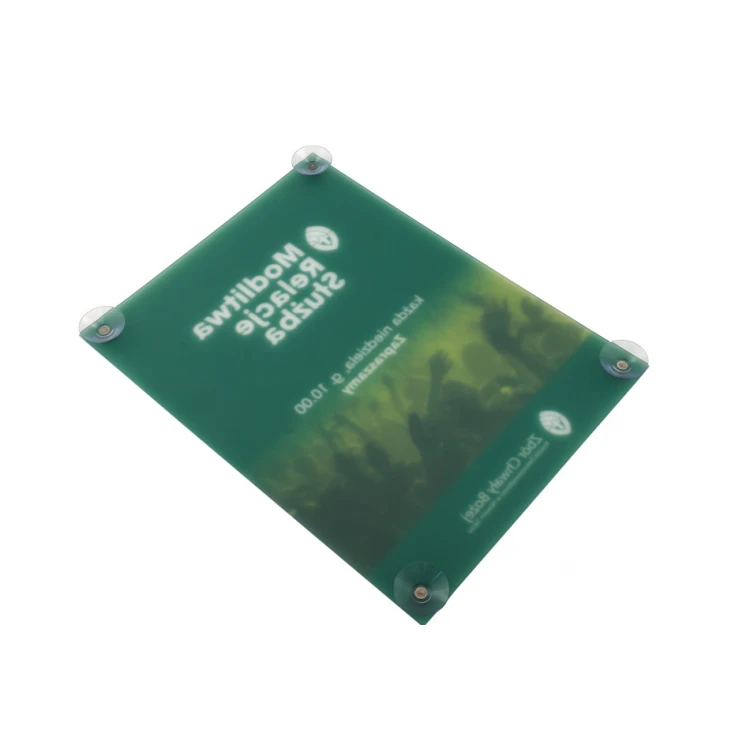 Plexiglass Matte Shield 3mm thick for window mounting with suction cups - UV print - frost white semi-transparent plexi - dimensions 400x300mm - UV print - SZ147