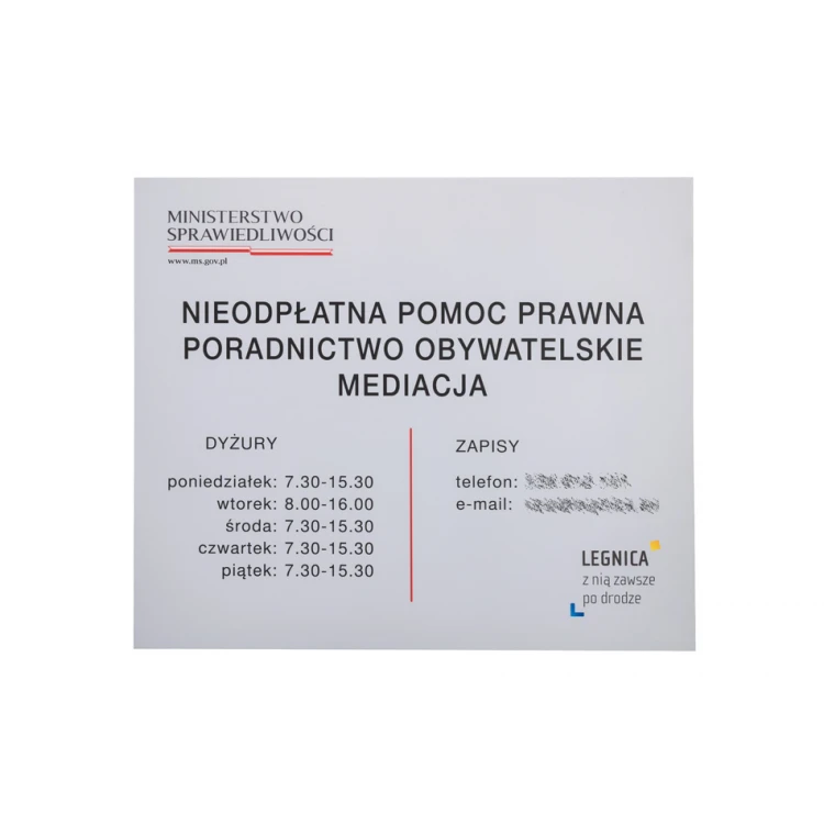 Plaque with opening hours and logos - size 700x600mm - PVC - UV print - SZUV033