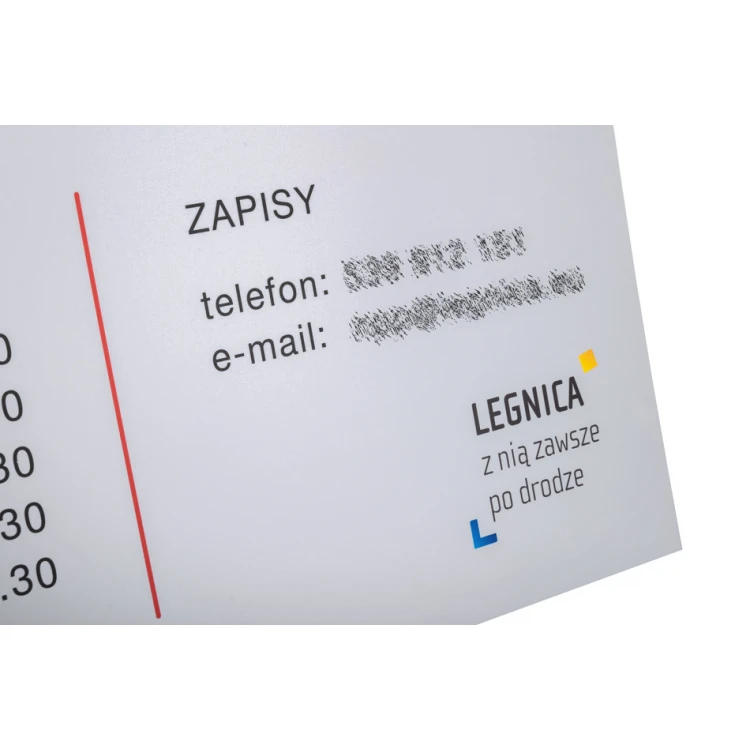 Plaque with opening hours and logos - size 700x600mm - PVC - UV print - SZUV033