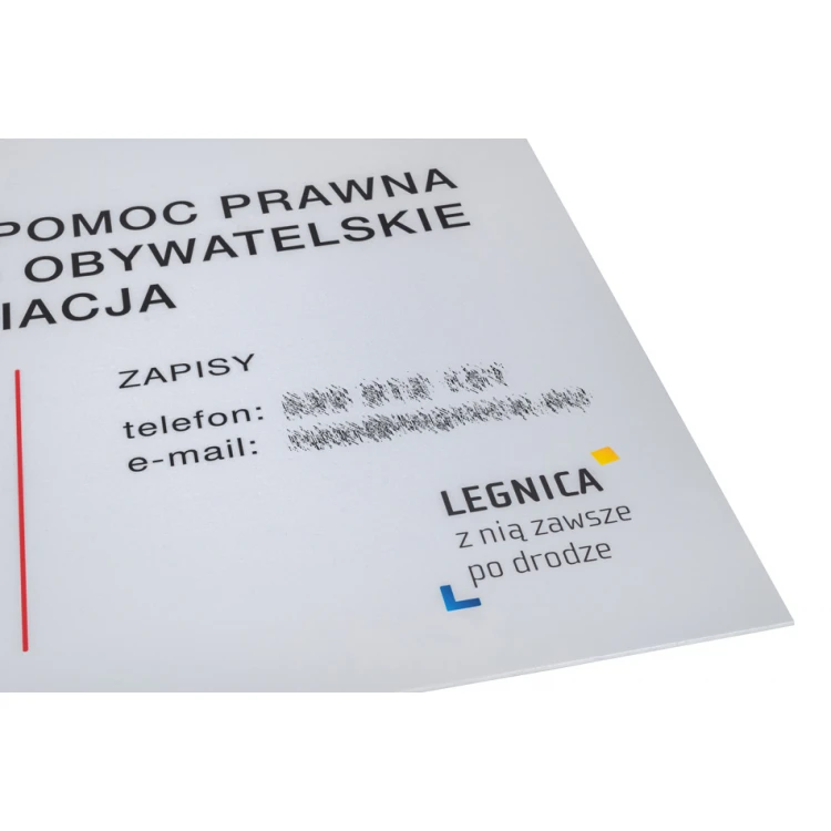 Plaque with opening hours and logos - size 700x600mm - PVC - UV print - SZUV033