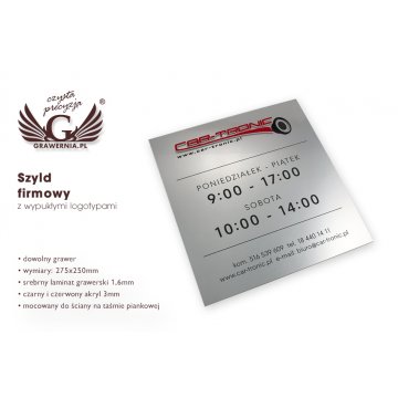 Plaque with Raised Lettering - SZ010 - Size 275x250mm