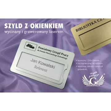 Plaque with window - dim. 210x134mm - SZK009