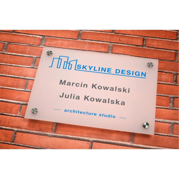Plexiglass Sign 3mm thick - UV print - semi-transparent frost white plexi - SZ153 - dimensions 297x210mm (A4)