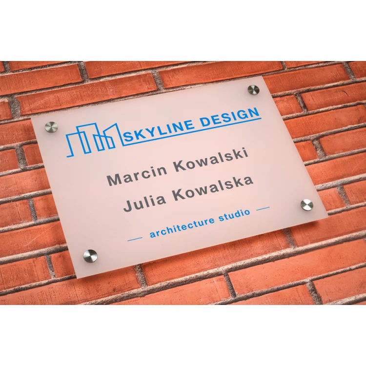 Plexiglass Sign 3mm thick - UV print - semi-transparent frost white plexi - SZ153 - dimensions 297x210mm (A4)