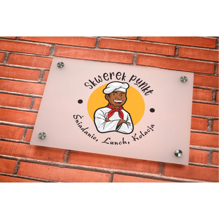 Plexiglass Sign 3mm thick - UV print - frost semi-transparent white plexi - SZ152 - dimensions 297x210mm (A4)