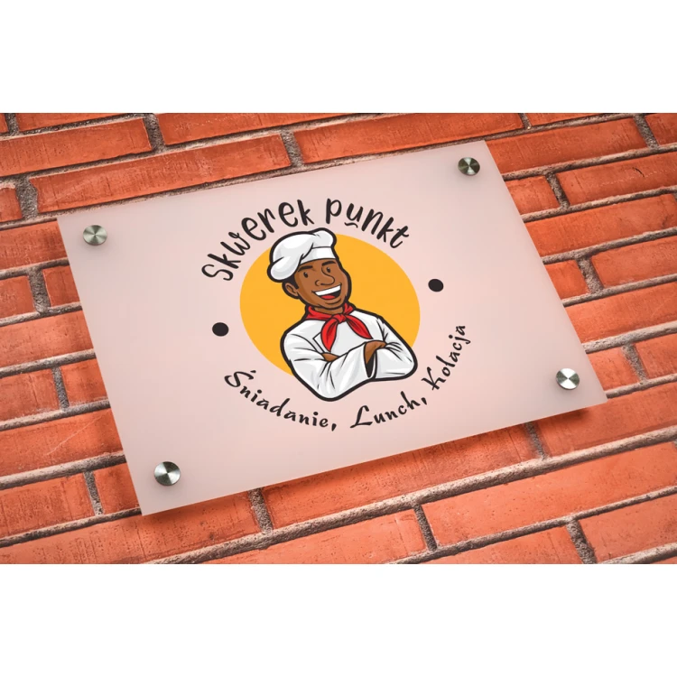 Plexiglass Sign 3mm thick - UV print - frost semi-transparent white plexi - SZ152 - dimensions 297x210mm (A4)