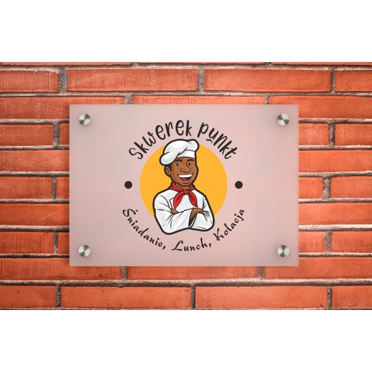 Plexiglass Sign 3mm thick - UV print - frost semi-transparent white plexi - SZ152 - dimensions 297x210mm (A4)
