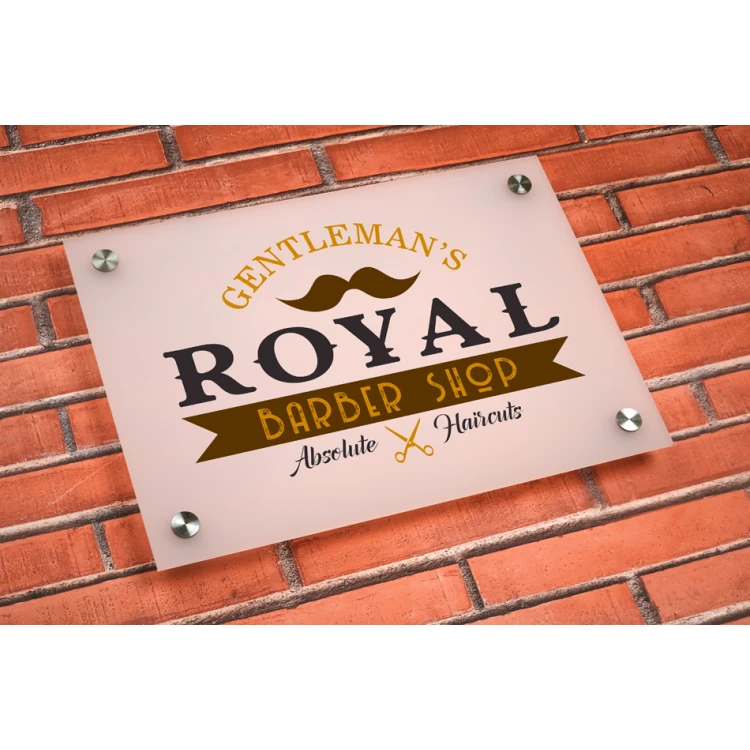 Plexiglass Sign 3mm thick - UV print - frost semi-transparent white plexi - SZ151 - dimensions 297x210mm (A4)