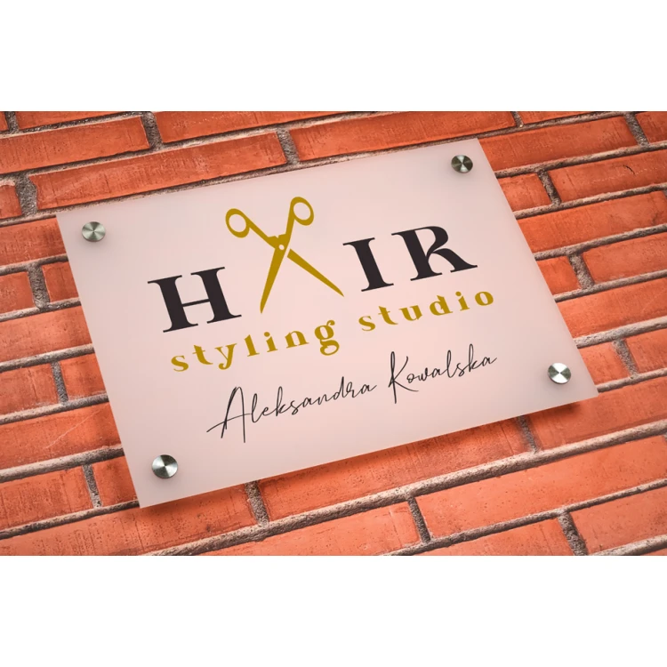 Plexiglass Sign 3mm thick - UV print - UV printing - semi-transparent frost white plexi - SZ148 - dimensions 297x210mm (A4)