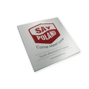 Plaque with embossed logo - SZ051 - size 200x200mm