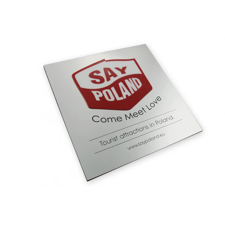 Plaque with embossed logo - SZ051 - size 200x200mm