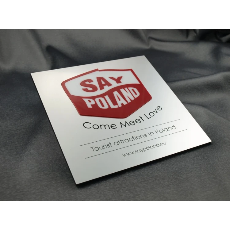 Plaque with embossed logo - SZ051 - size 200x200mm