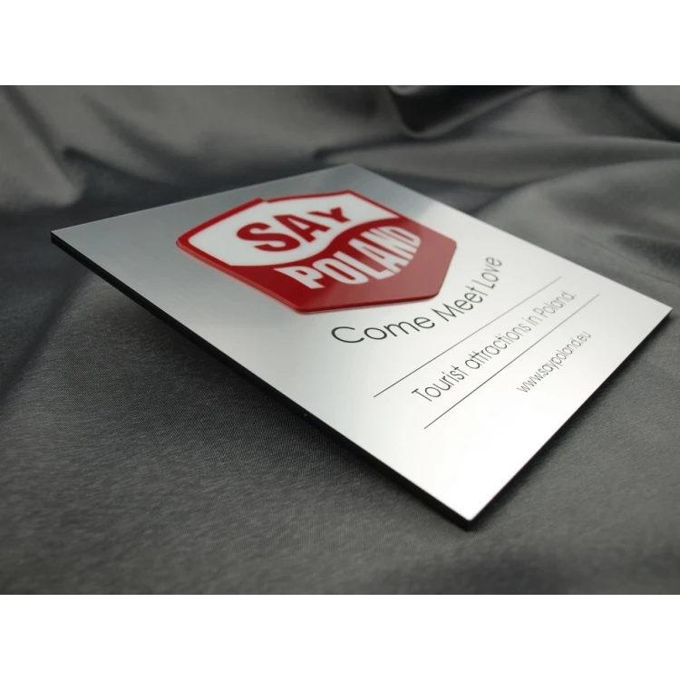 Plaque with embossed logo - SZ051 - size 200x200mm