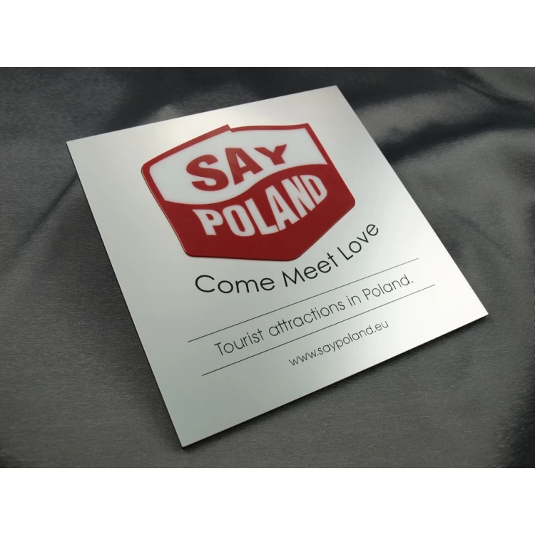 Plaque with embossed logo - SZ051 - size 200x200mm