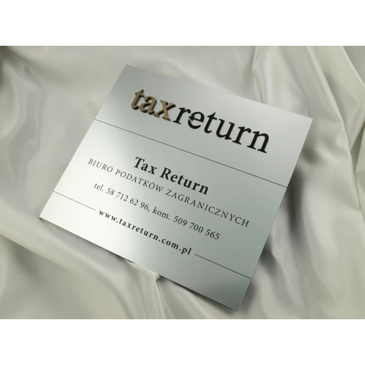 Plaque with embossed logo - SZ038 - size 275x250mm