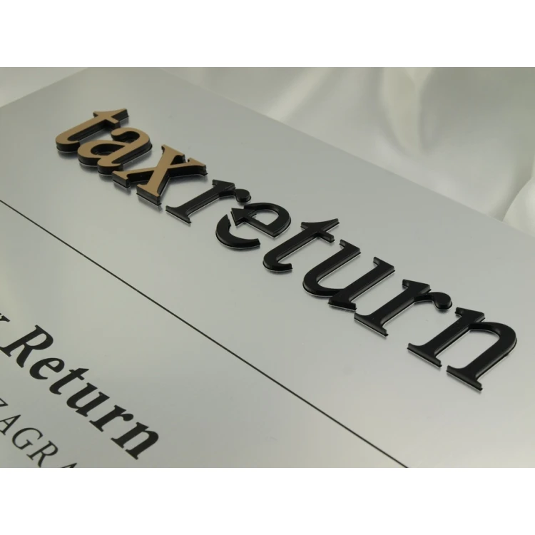 Plaque with embossed logo - SZ038 - size 275x250mm