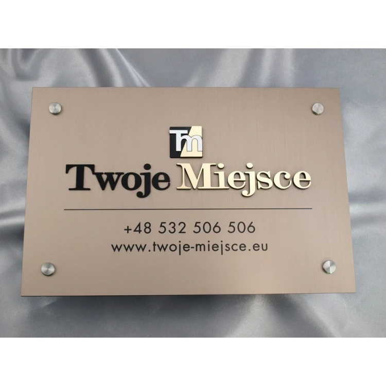 PLAQUE WITH CONVEX LOGO OF YOUR COMPANY - SZ023 - size 297x210mm (A4)
