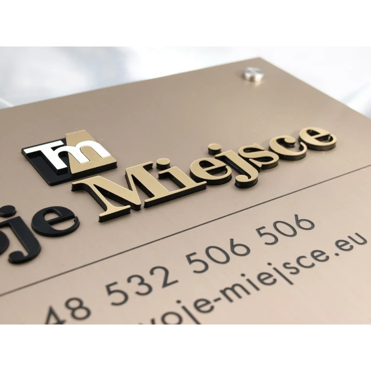PLAQUE WITH CONVEX LOGO OF YOUR COMPANY - SZ023 - size 297x210mm (A4)