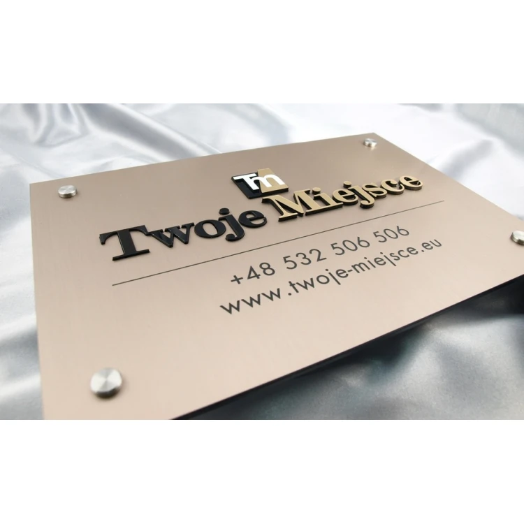 PLAQUE WITH CONVEX LOGO OF YOUR COMPANY - SZ023 - size 297x210mm (A4)
