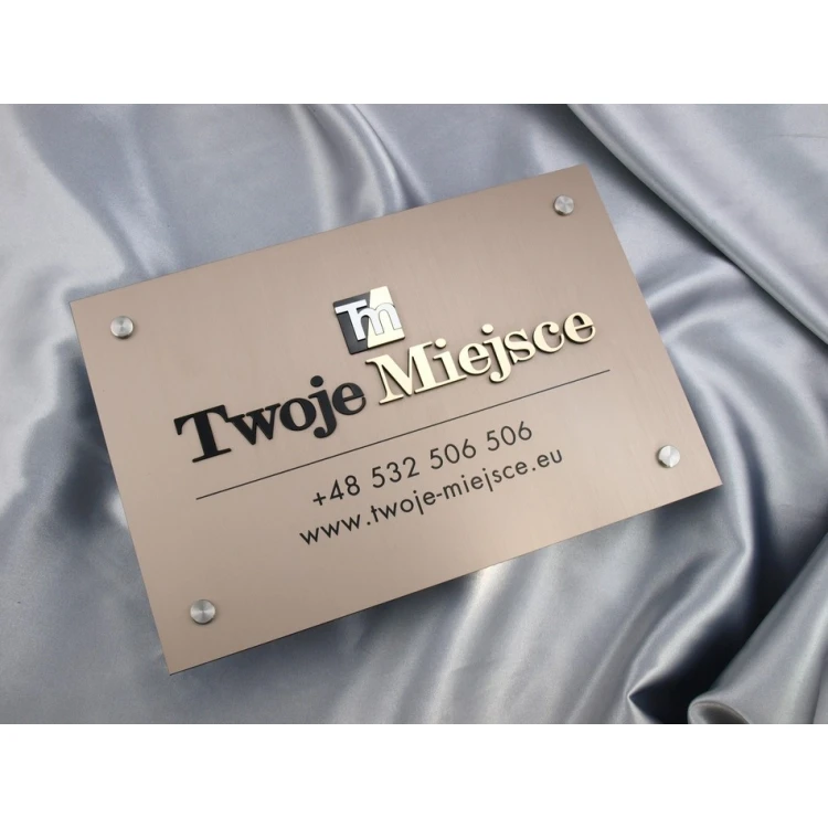 PLAQUE WITH CONVEX LOGO OF YOUR COMPANY - SZ023 - size 297x210mm (A4)