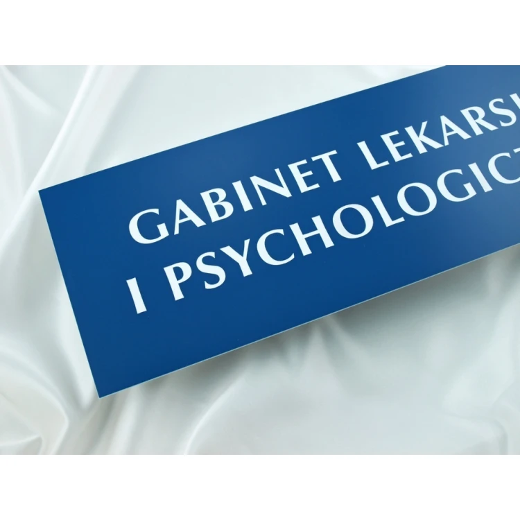 Plaques for medical clinic with room names, logo, numbering - dimensions: 42x15cm