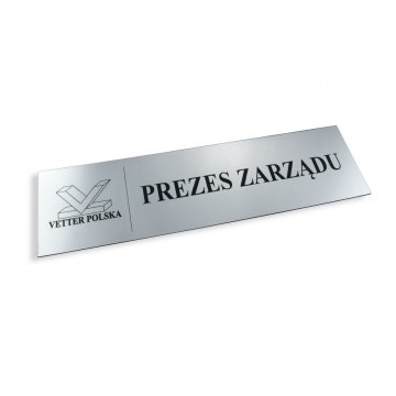 Plaques for Your Company - with room names and logo - 29x8cm - rectangular corners