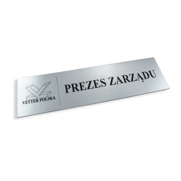 Plaques for Your Company - with room names and logo - 29x8cm - rectangular corners