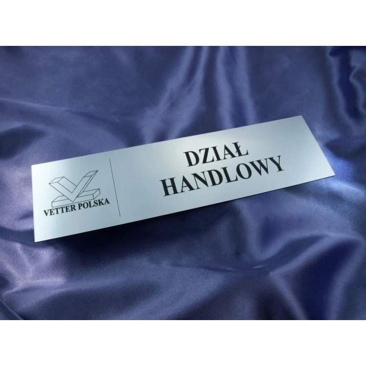 Plaques for Your Company - with room names and logo - 29x8cm - rectangular corners