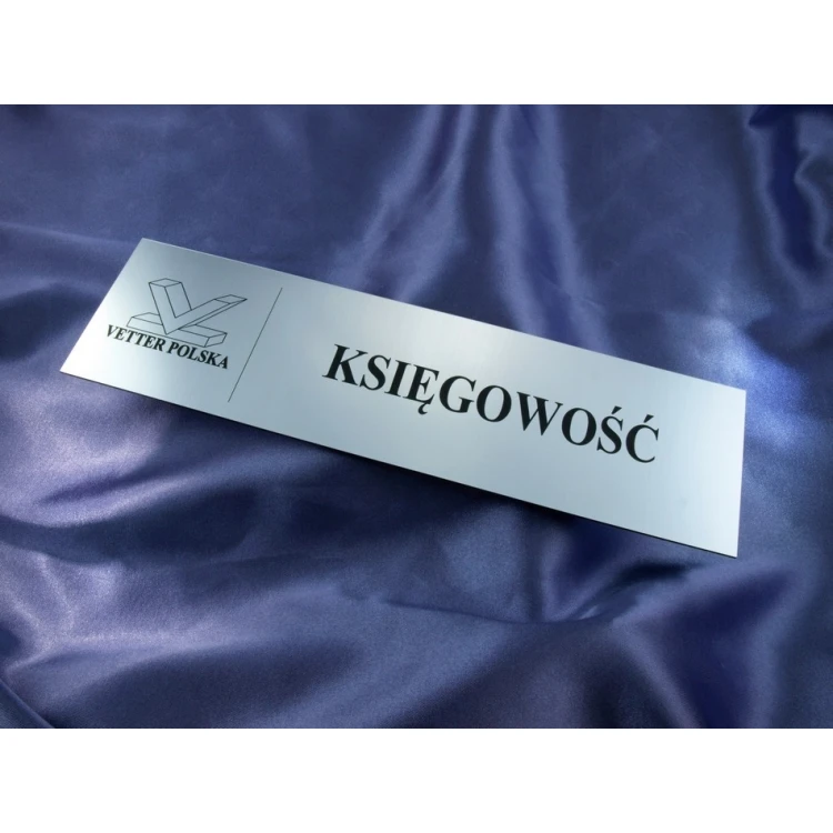 Plaques for Your Company - with room names and logo - 29x8cm - rectangular corners