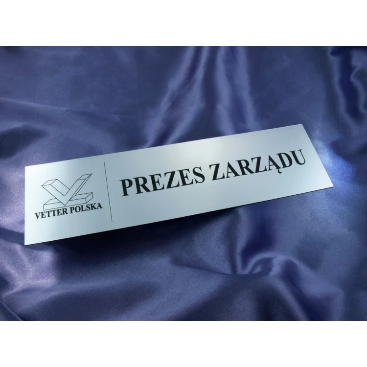 Plaques for Your Company - with room names and logo - 29x8cm - rectangular corners