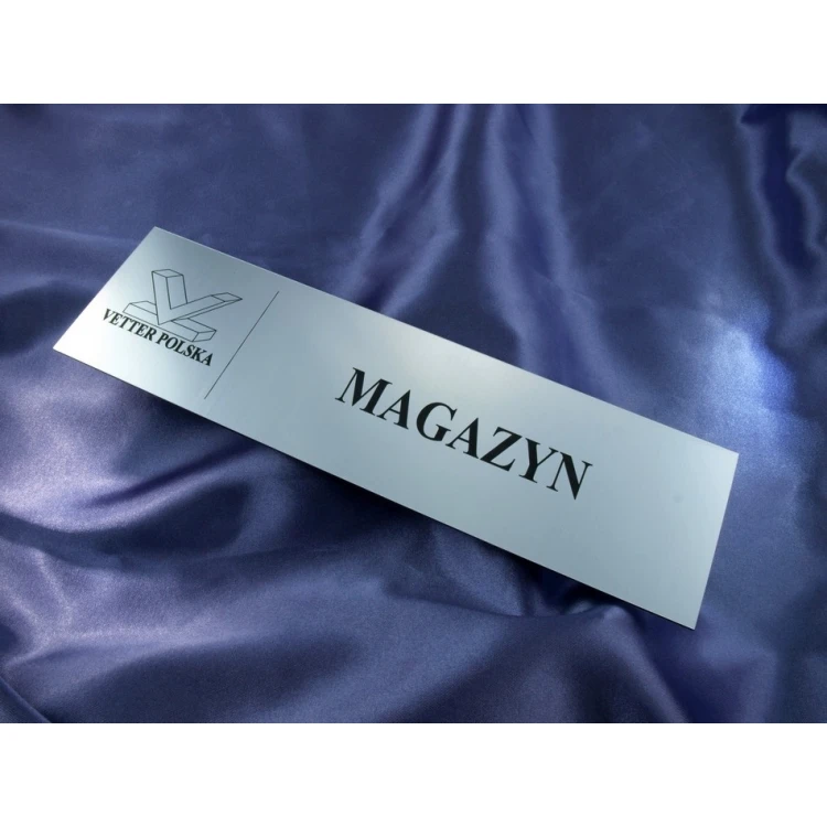 Plaques for Your Company - with room names and logo - 29x8cm - rectangular corners