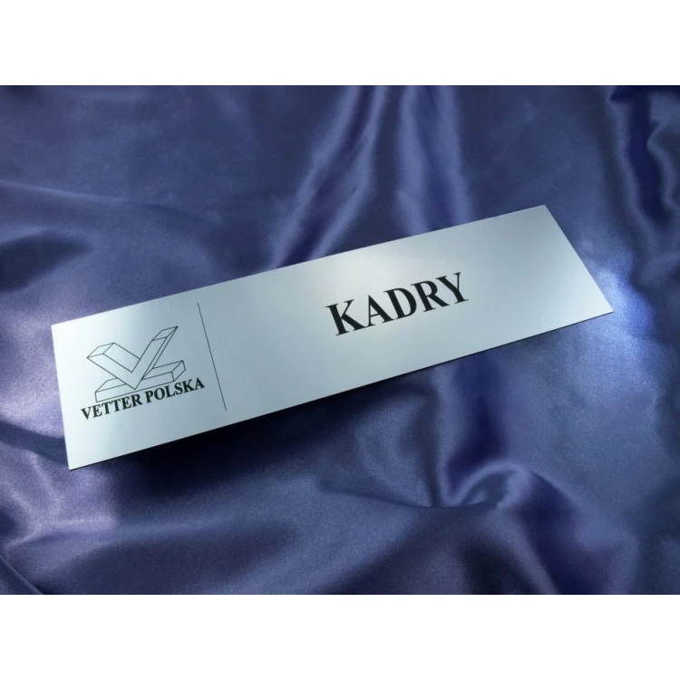 Plaques for Your Company - with room names and logo - 29x8cm - rectangular corners